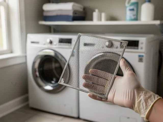 Richmond Heights Dryer Vent Cleaning specialist performing detailed lint trap cleaning service in Richmond Heights