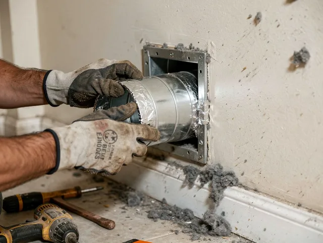 Professional dryer vent repair and installation by Richmond Heights Dryer Vent Cleaning in Richmond Heights